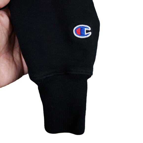 Vintage Champion Men's Embroidered Reverse Weave Pullover Sweatshirt Large Black - Picture 6 of 9